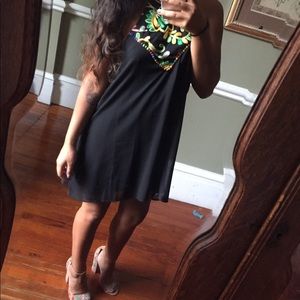 lulus black pom pom dress